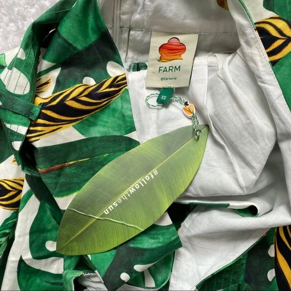 ANTHROPOLOGIE Farm Rio Palm Halter Jumpsuit XS - Picture 6 of 8